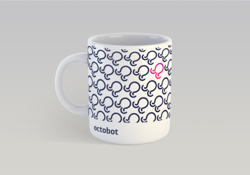 Octobot logo applied in a cup.