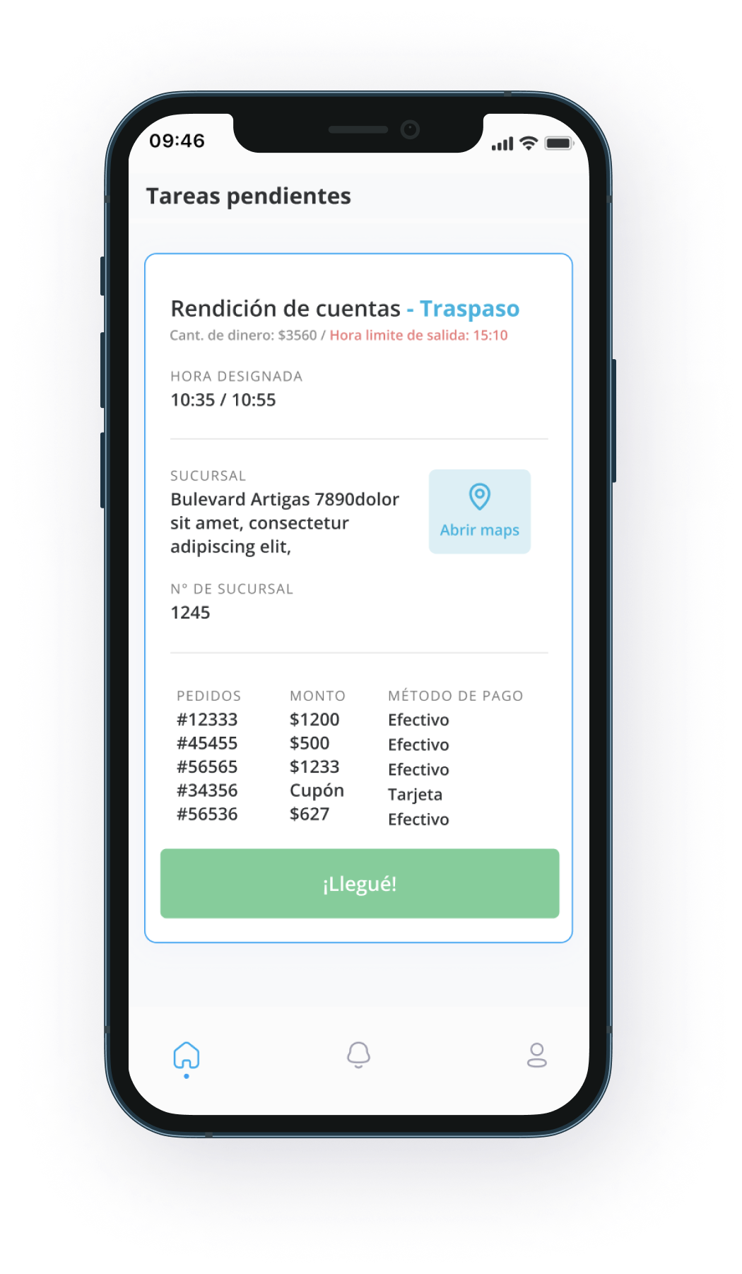 Mobile app for managing deliveries.